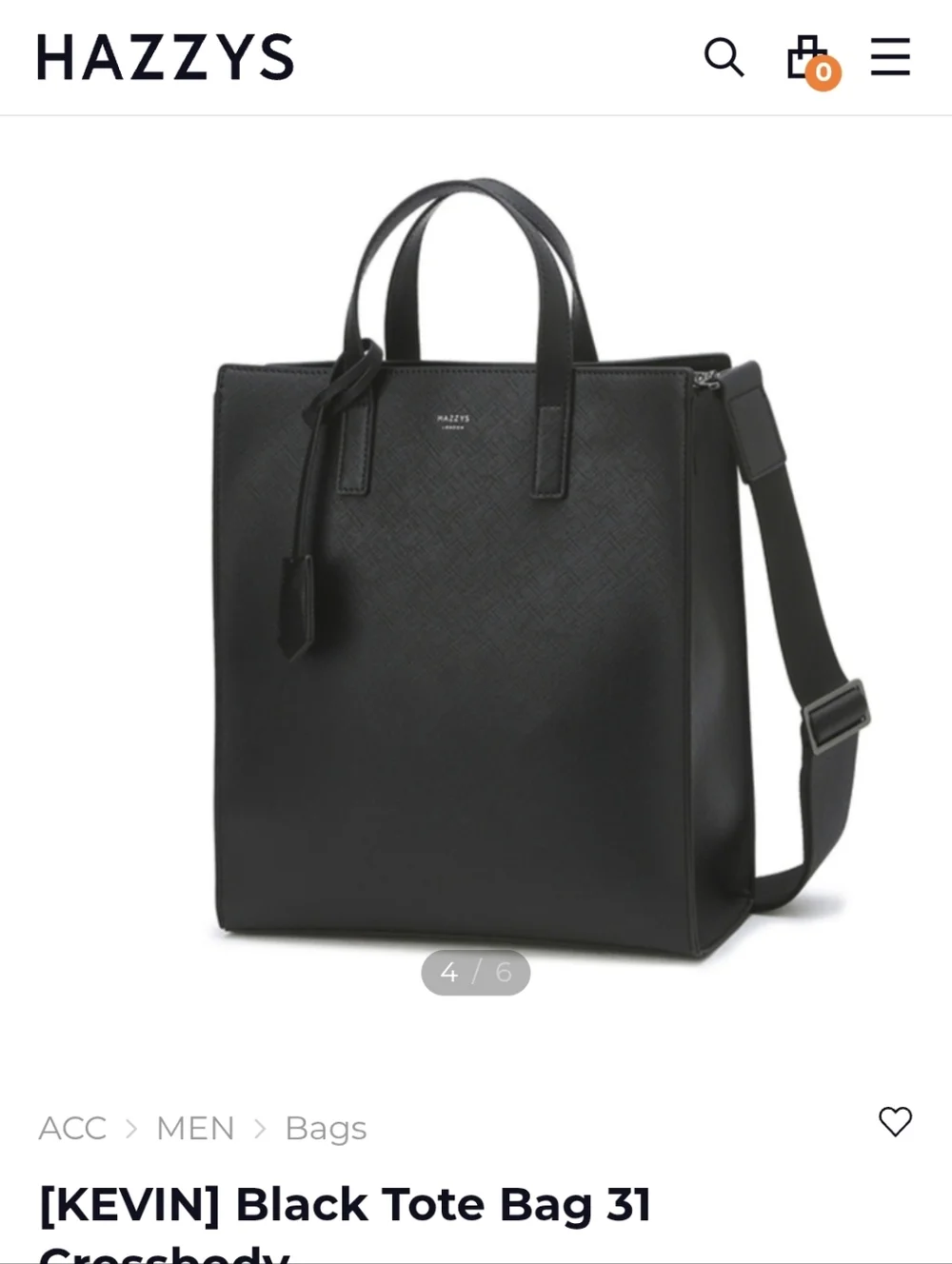 KEVIN Black Cham Decorated Cross Toot Bag